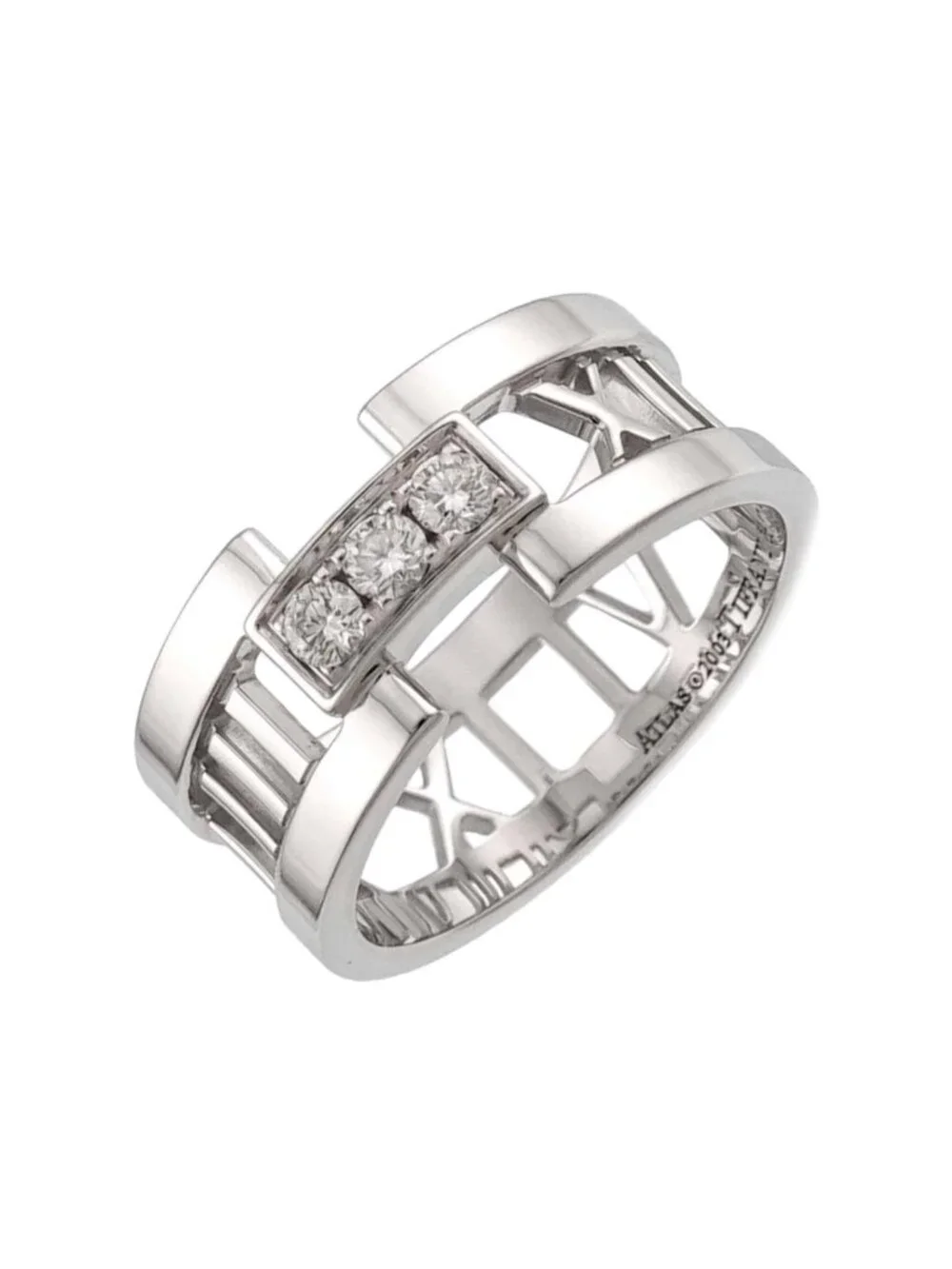 Tiffany & Co Atlas Open Ring Diamond 18k WG White Gold 750